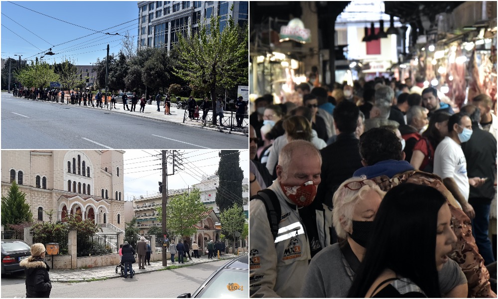 Κορωνοϊός: Δοκιμάζονται τα μέτρα – Πανικός σε σούπερ μάρκετ, λαϊκές – Αντάρτικο πιστών, άνοιξαν εκκλησίες