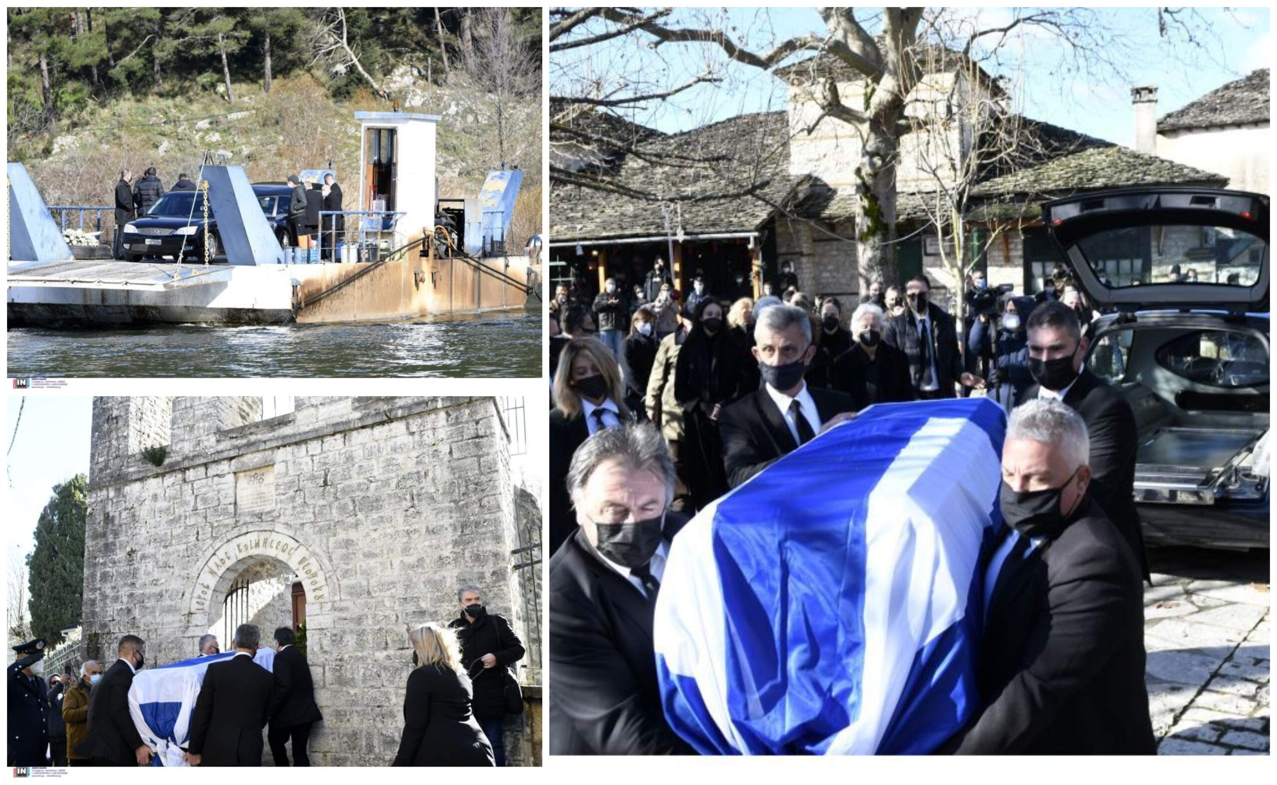 Κηδεύτηκε ο Κάρολος Παπούλιας στο νησάκι των Ιωαννίνων (φωτό)
