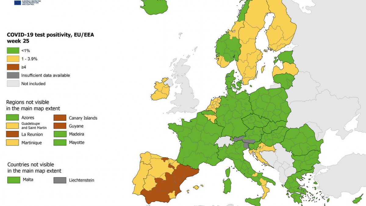 ECDC-κορωνοϊός: Η Ελλάδα «πράσινη» στο δείκτη θετικότητας – Έπεσε κάτω από το 1% ο δείκτης