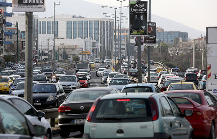 Μποτιλιάρισμα στους δρόμους της Αθήνας.