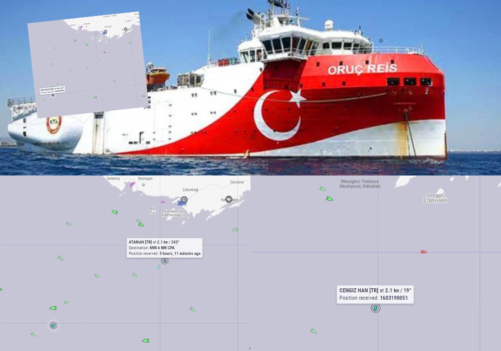 Πόλεμος νεύρων με το Oruc Reis:  Έφθασε στα 9 μίλια από το Καστελόριζο – Οι κινήσεις της Αθήνας στη διπλωματική σκακιέρα