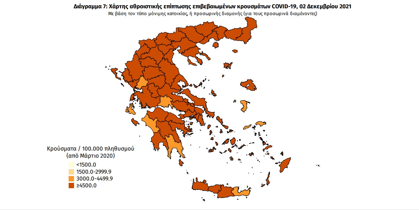 Κορωνοϊός – Χαρτογράφηση: Πού εντοπίστηκαν οι νέες μολύνσεις – Οι περιοχές που βρίσκονται στο «κόκκινο»