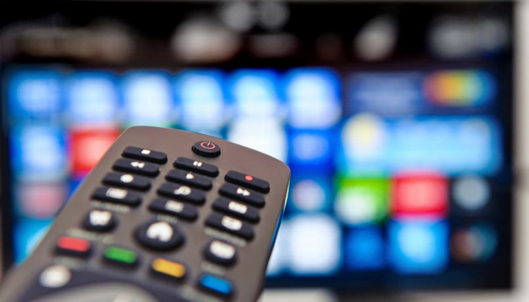 smart tv remote stock image