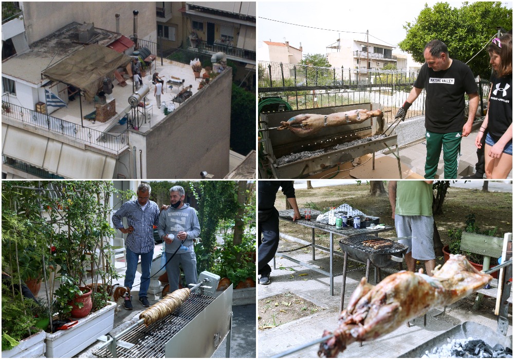 Κυριακή του Πάσχα στην πόλη: Σούβλες σε αυλές, ταράτσες, πεζόδρομια – «Βροχή» οι παραγγελίες για οβελία με… delivery (Βίντεο)