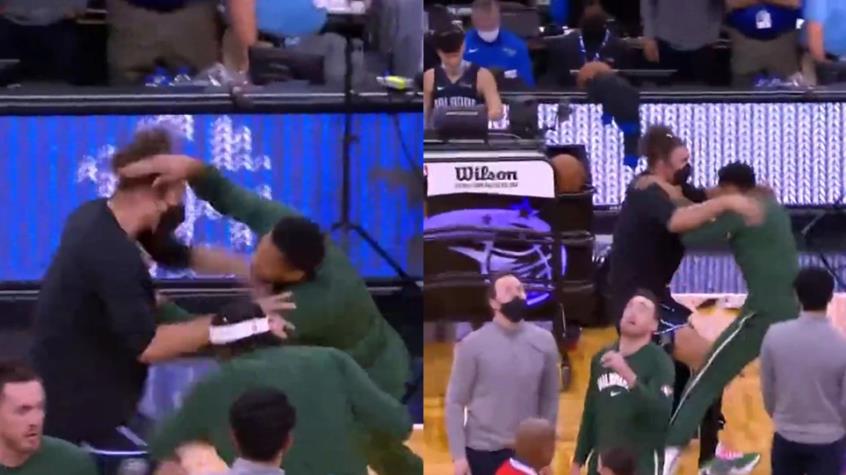 Επικό σκηνικό στο NBA: Γιάννης και Μάθιους εναντίον Λόπεζ σε αγώνα πάλης πριν το Μπακς-Μάτζικ (Βίντεο)