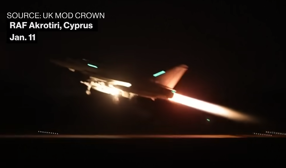 Μέση Ανατολή: Με μαχητικά Typhoon από την Κύπρο χτύπησαν τους Χούθι, ΗΠΑ – Βρετανία (Βίντεο)