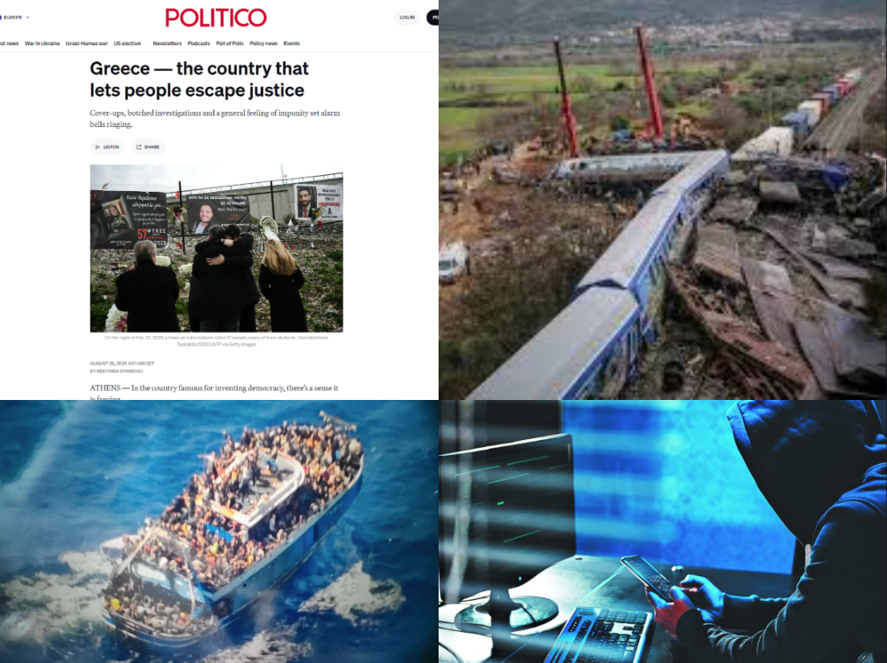 Politico για Τέμπη, υποκλοπές και ναυάγιο Πύλου: «Ελλάδα, η χώρα που αφήνει τους ανθρώπους να ξεφύγουν από τη Δικαιοσύνη»