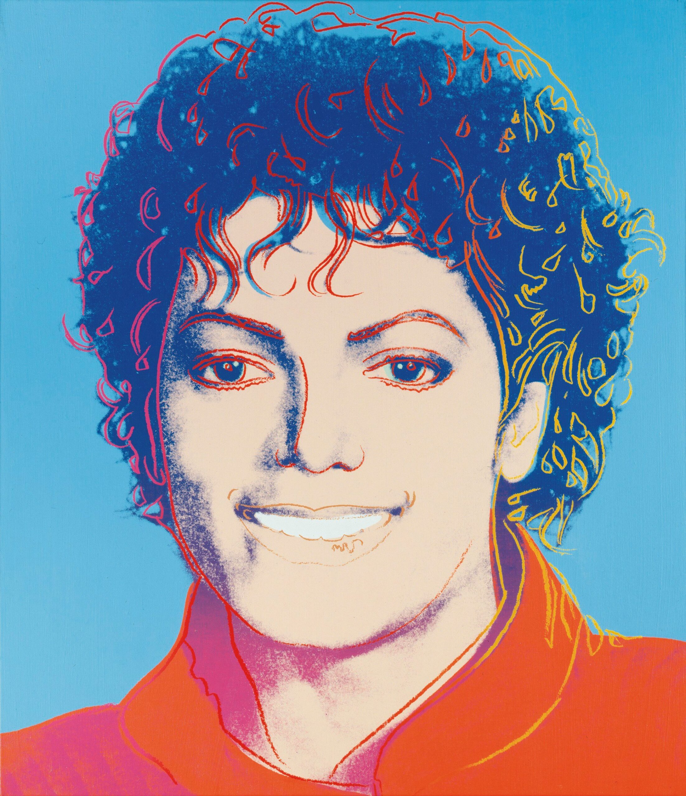 undated handout picture provided by Christie's on 29 october 2009 shows a portrait of late US singer Michael Jackson by artist Andy Warhol to be sold at auction in New York City, New York, USA, on 10 November 2009. A Christie's spokesperson said that the 30-by-26-inch portrait should fetch an estimated $500,000 to $700,000. It is one of a small group of Warhol silk-screened images of Jackson created in 1984 and depicts Jackson smiling in a 'Thriller'-era jacket. A New York art gallery sold a similar Warhol portrait of Jackson in August to an anonymous buyer. The gallery would not disclose the price, but said it was more than a million dollars.