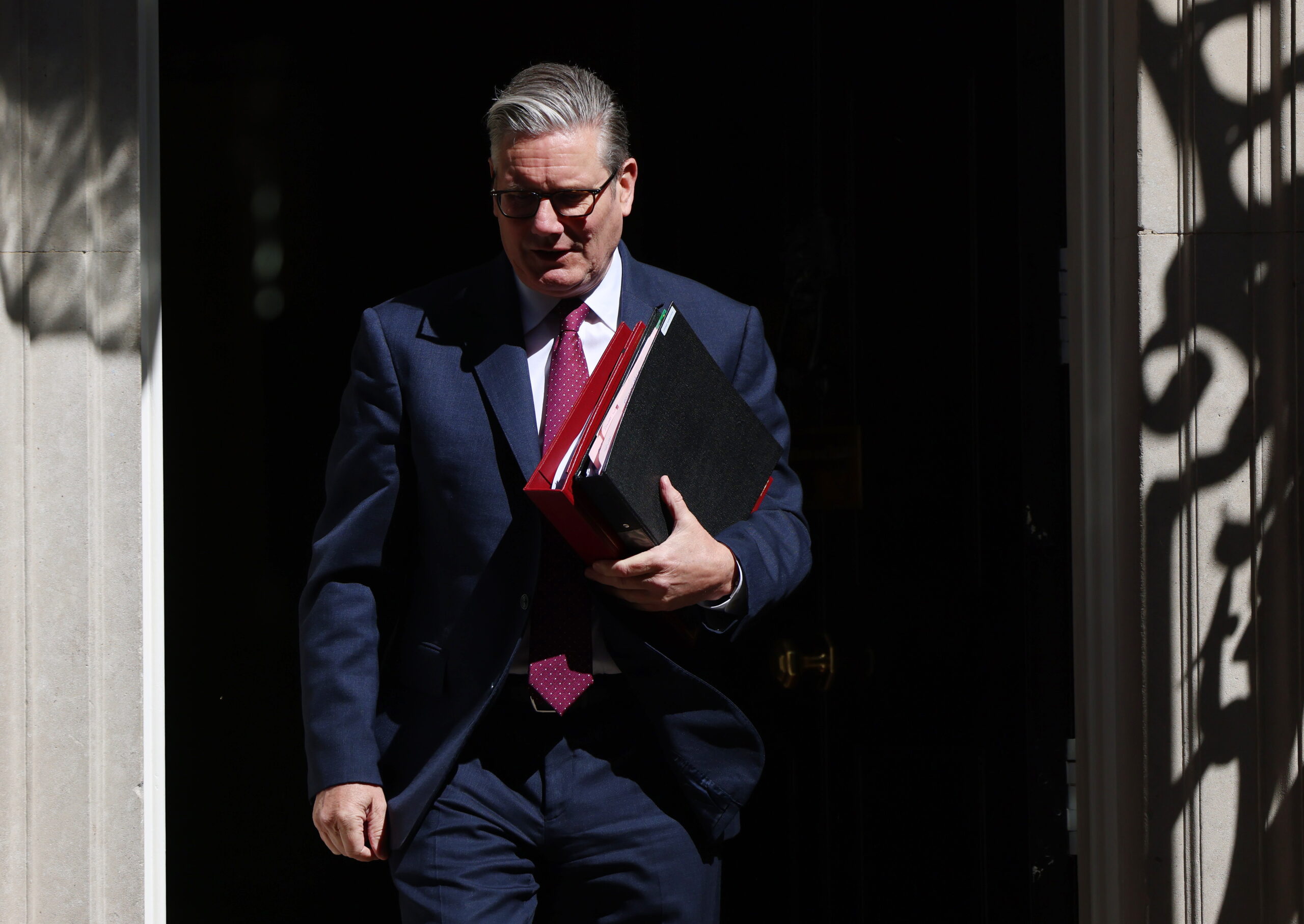 British Prime Minister Keir Starmer departs 10 Downing Street for Prime Minister's Questions in London, Britain, 29 April 2026.