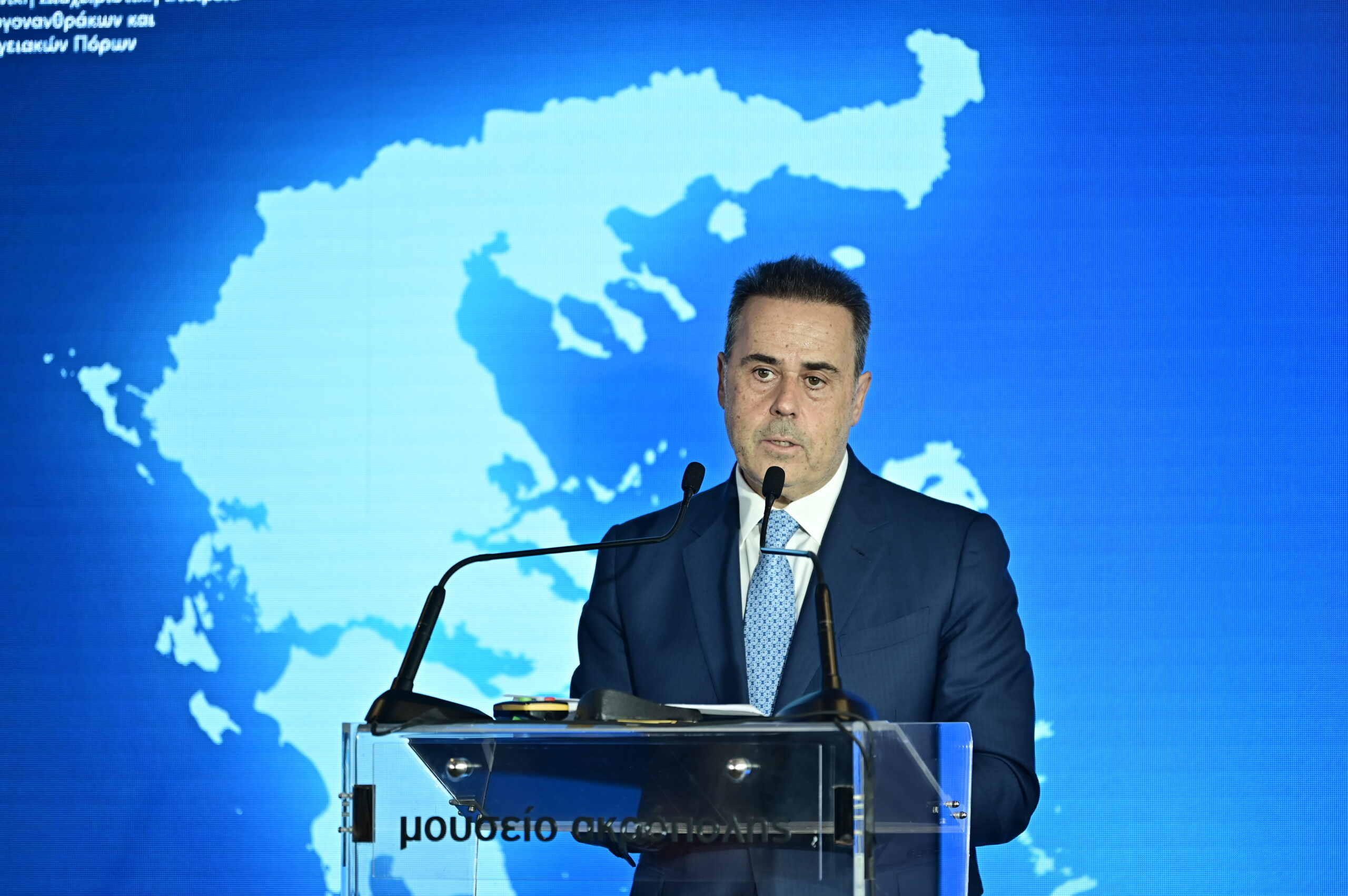 Παρουσίαση των συμφωνιών μίσθωσης μεταξύ του ελληνικού κράτους και της κοινοπραξίας Chevron-Helleniq Energy που αφορούν την παραχώρηση αποκλειστικών δικαιωμάτων έρευνας και εκμετάλλευσης υδρογονανθράκων σε θαλάσσιες περιοχές νότια της Πελοποννήσου και της Κρήτης, στο Μουσέιο Ακρόπολης, Δευτέρα 16 Φεβρουαρίου 2026