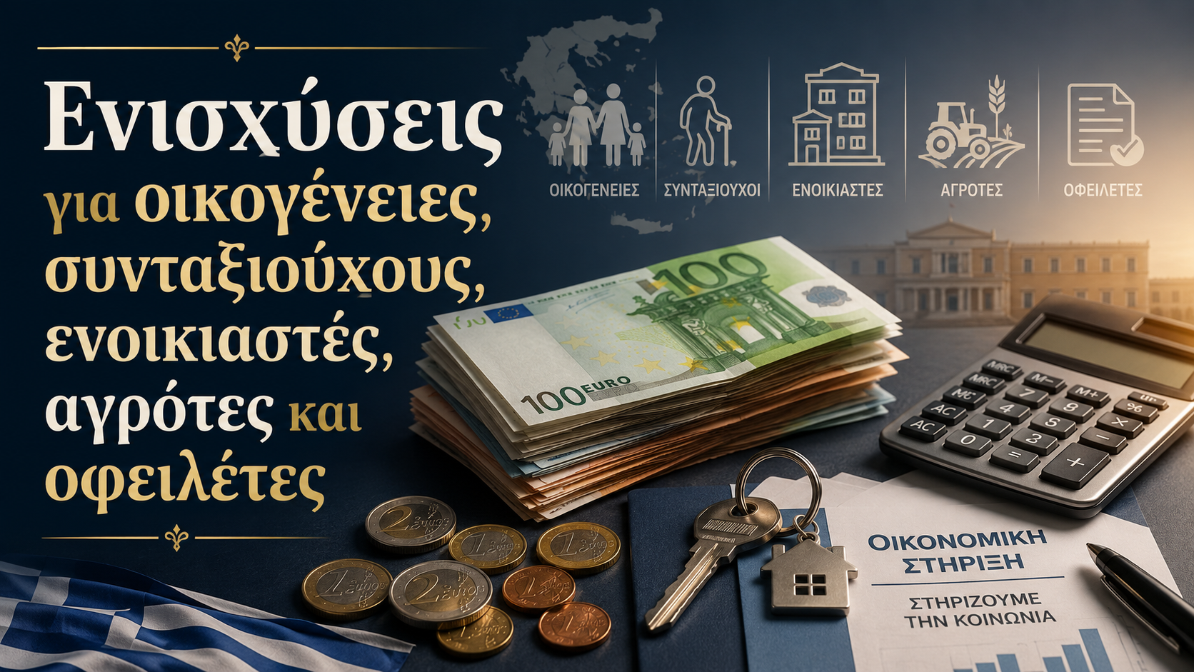 Πολυνομοσχέδιο 800 εκατ. ευρώ απο το ΥΠΕΘΟ: Ενισχύσεις για οικογένειες, συνταξιούχους, ενοικιαστές, αγρότες και οφειλέτες – Νέα μέτρα για Airbnb