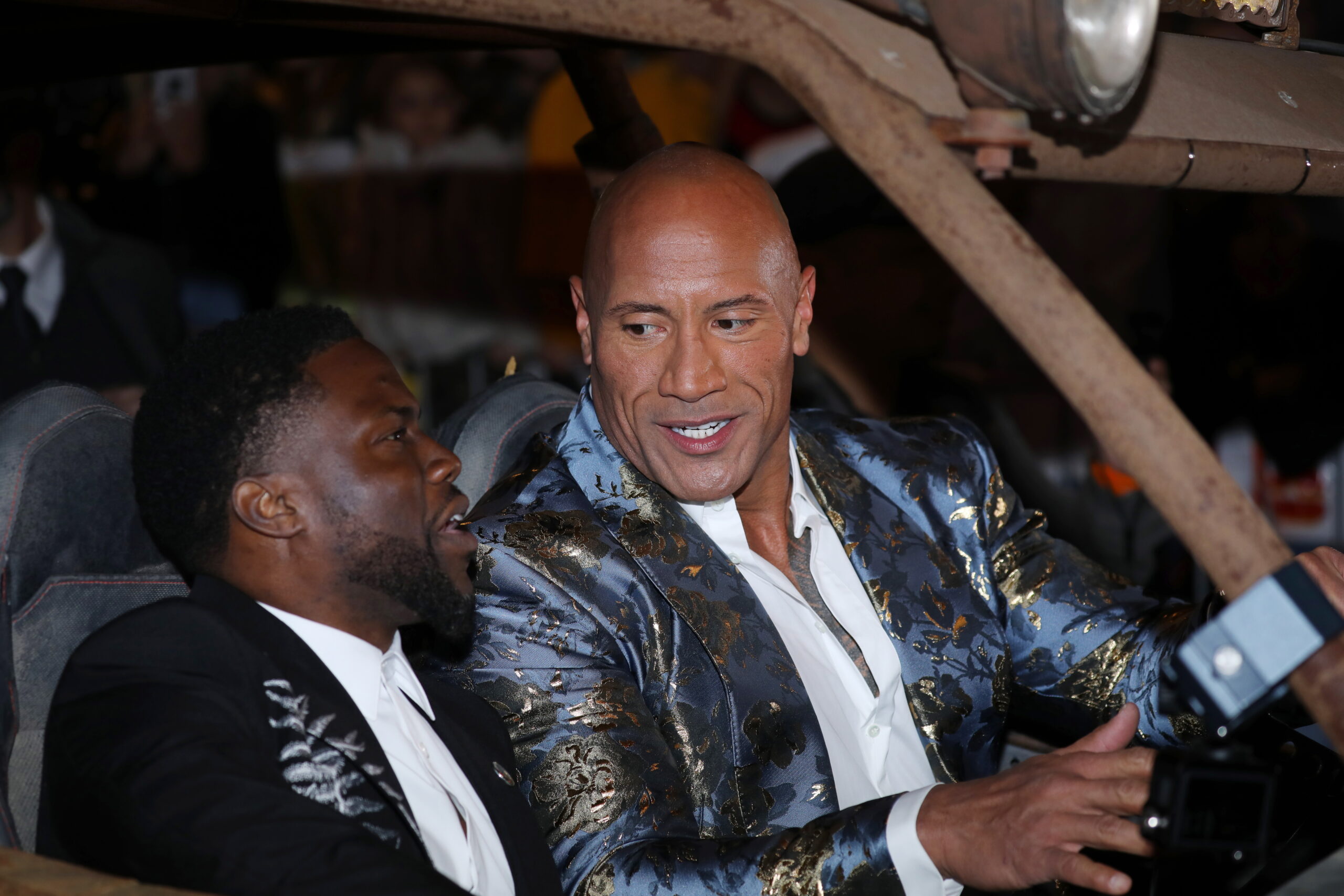 US actors Dayne Johnson (R) and Kevin Hart (L) arrive at the premiere of the movie 'Jumanji: The Next Level' at the TCL Chinese Theater in Los Angeles, California, USA, 09 December 2019. The movie will be released in US theaters on 13 December.
