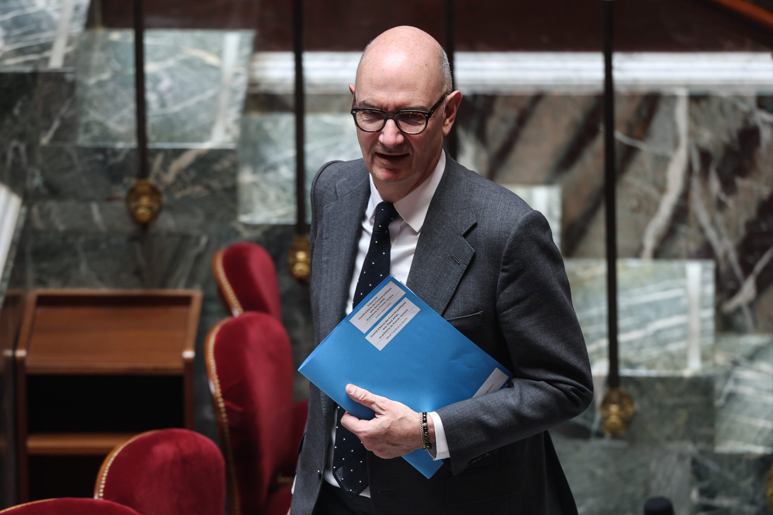 French Finance Minister Roland Lescure attends a parliamentary session on a motion of censure against the government presented by Les Ecologistes (The Ecologists party) at the National Assembly in Paris, France, 06 July 2026.