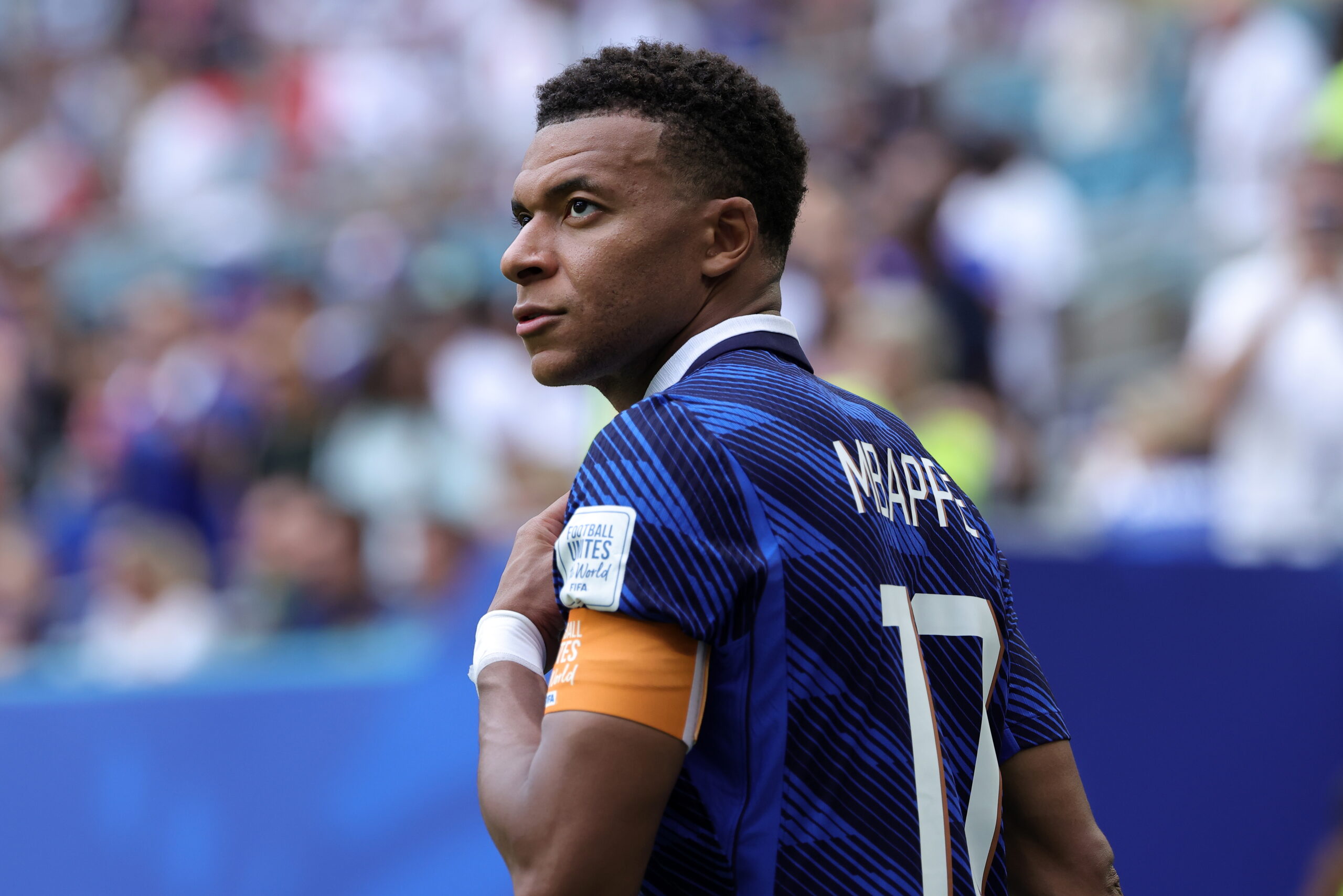 Kylian Mbappe of France looks on during the FIFA World Cup 2026 3rd place playoff match France against England, in Miami, Florida, USA, 18 July 2026.