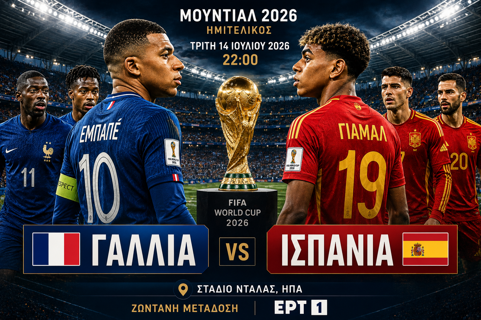 Μουντιάλ 2026: Γαλλία – Ισπανία για μια θέση στον τελικό, ποιος είναι το φαβορί – Που θα δείτε τον αγώνα