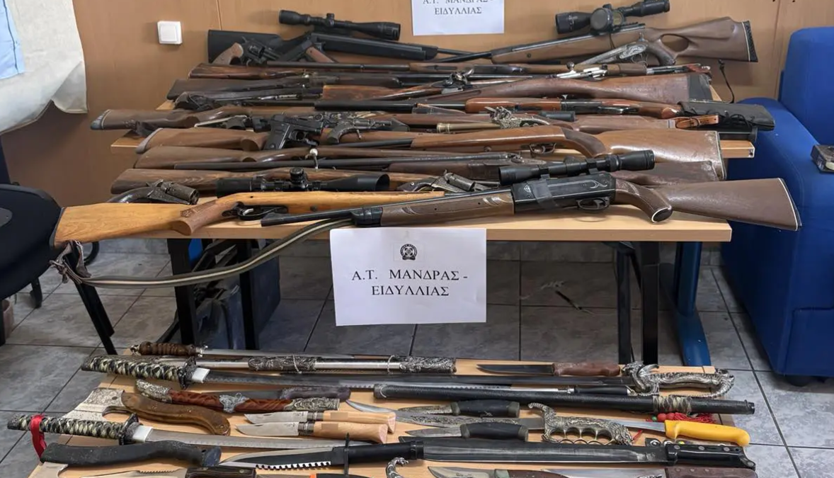 Εφιαλτικές συνθήκες για σκύλους σε παράνομο εκτροφείο στην Οινόη – Χειροπέδες σε 56χρονο – Εντοπίστηκαν εκατοντάδες όπλα