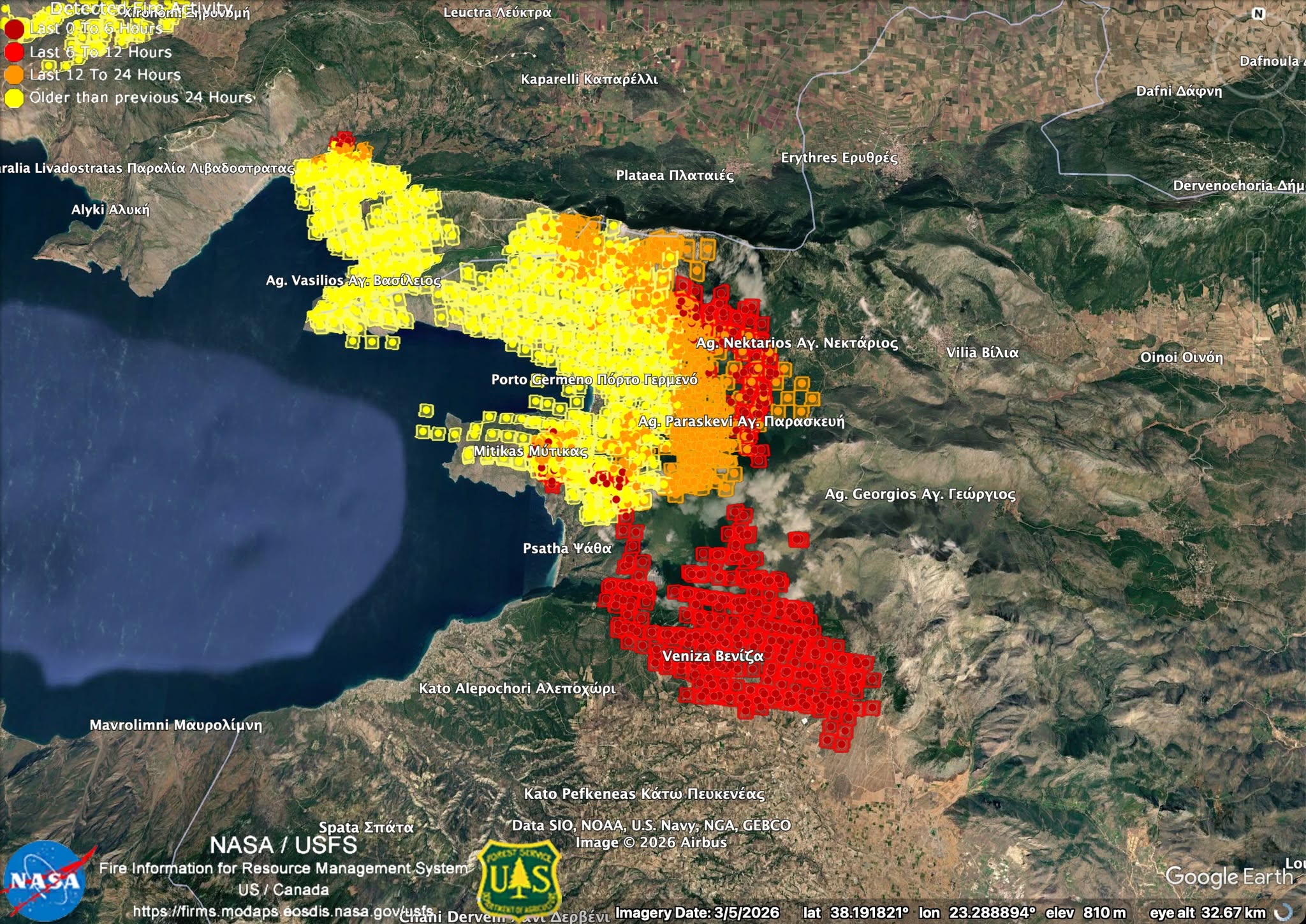 Σε «μέγα-πυρκαγιά» εξελίσσεται το μέτωπο του Αγίου Βασιλείου – Πάνω από 100.000 στρέμματα στις φλόγες