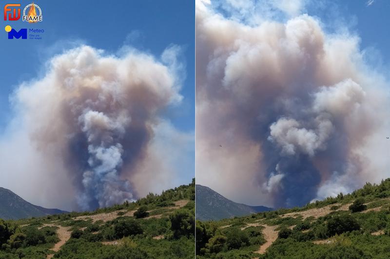 «Mega Fire» στο Πόρτο Γερμενό: Τεράστιες φλόγες, μανιώδεις άνεμοι και μέτωπο πολλών χιλιομέτρων