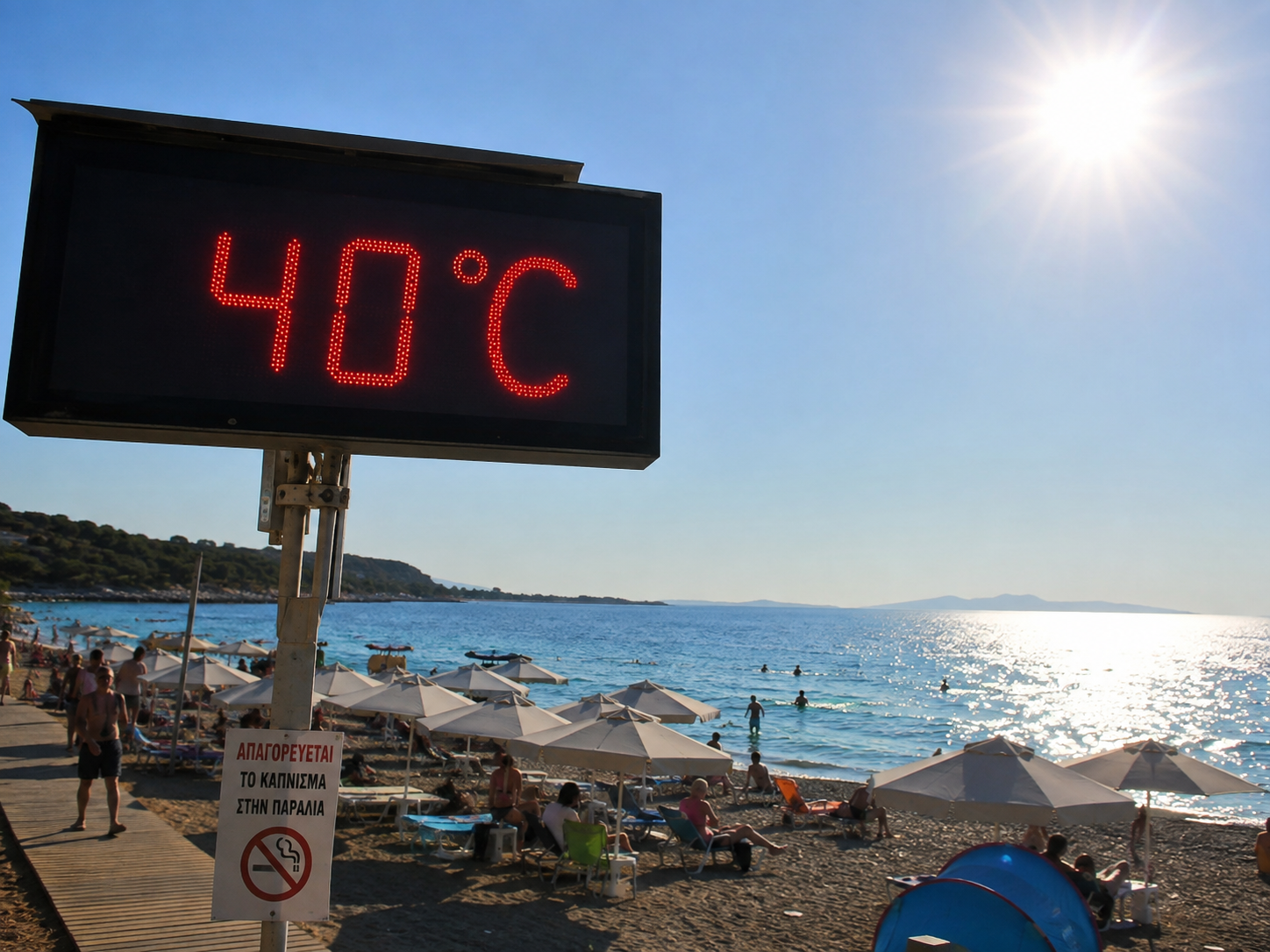 Καιρός: Με 38άρια μπαίνει ο Σεπτέμβριος – Μπόρες, αφρικανική σκόνη και μελτέμια έως 7 μποφόρ