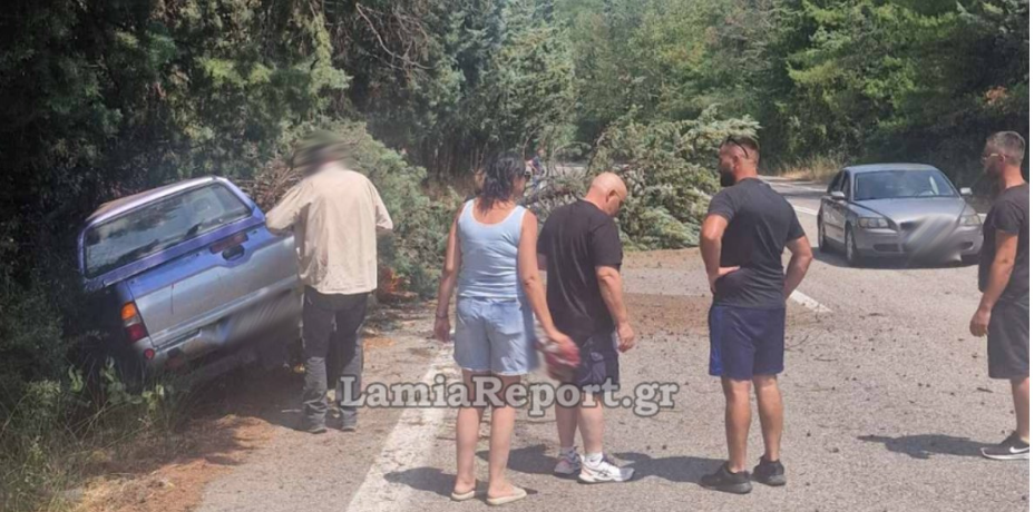 Λαμία: Αγροτικό εξετράπη της πορείας του και έπεσε πάνω σε δέντρα