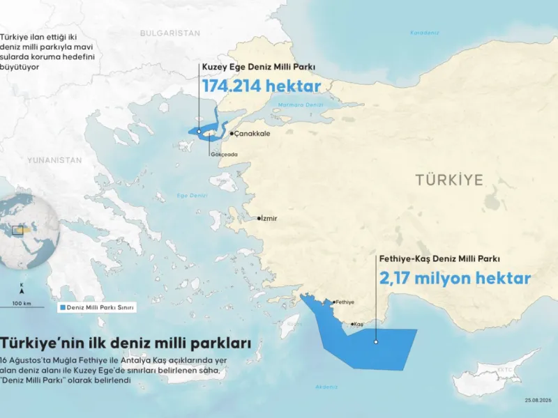Τουρκία: Χάρτης με τα δύο θαλάσσια πάρκα από Anadolu – Σημασία «στα χωρικά ύδατα και τις ζώνες θαλάσσιας δικαιοδοσίας»