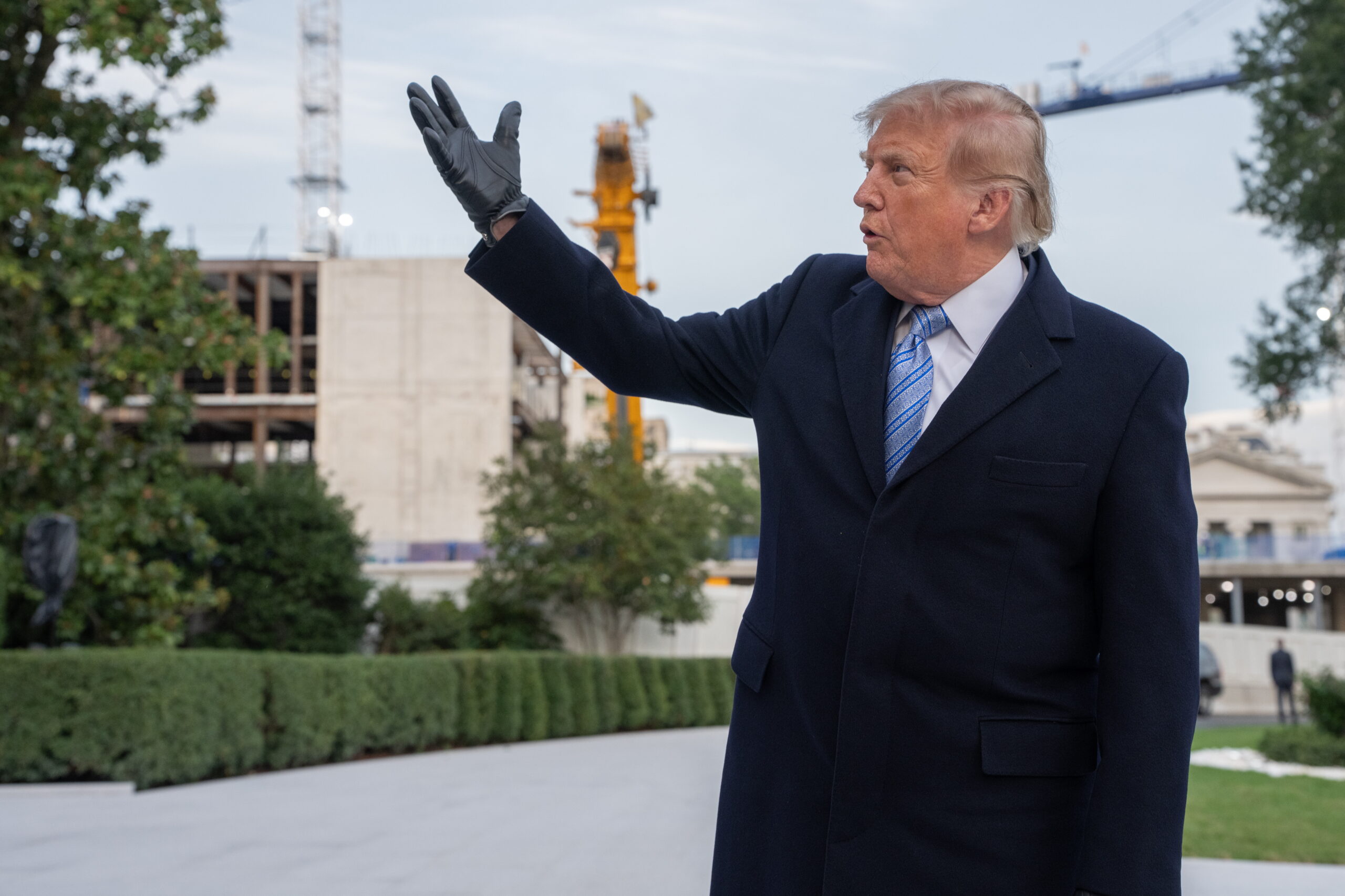 epa13258843 US President Donald Trump gestures on the South Lawn as he arrives at the White House in Washington, DC, USA, 23 September 2026. One area where the two sides share a common interest is artificial intelligence, with neither Washington nor Beijing wanting to slow development as the technology becomes increasingly important to their economies, national security, and global competitiveness.