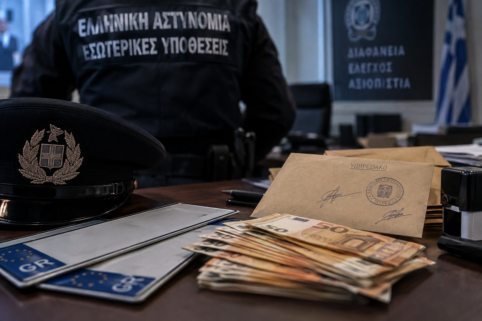 Αστυνομικός ζητούσε χρήματα για να επιστρέφει πινακίδες – Πιάστηκε στα πράσα με προσημειωμένα ευρώ