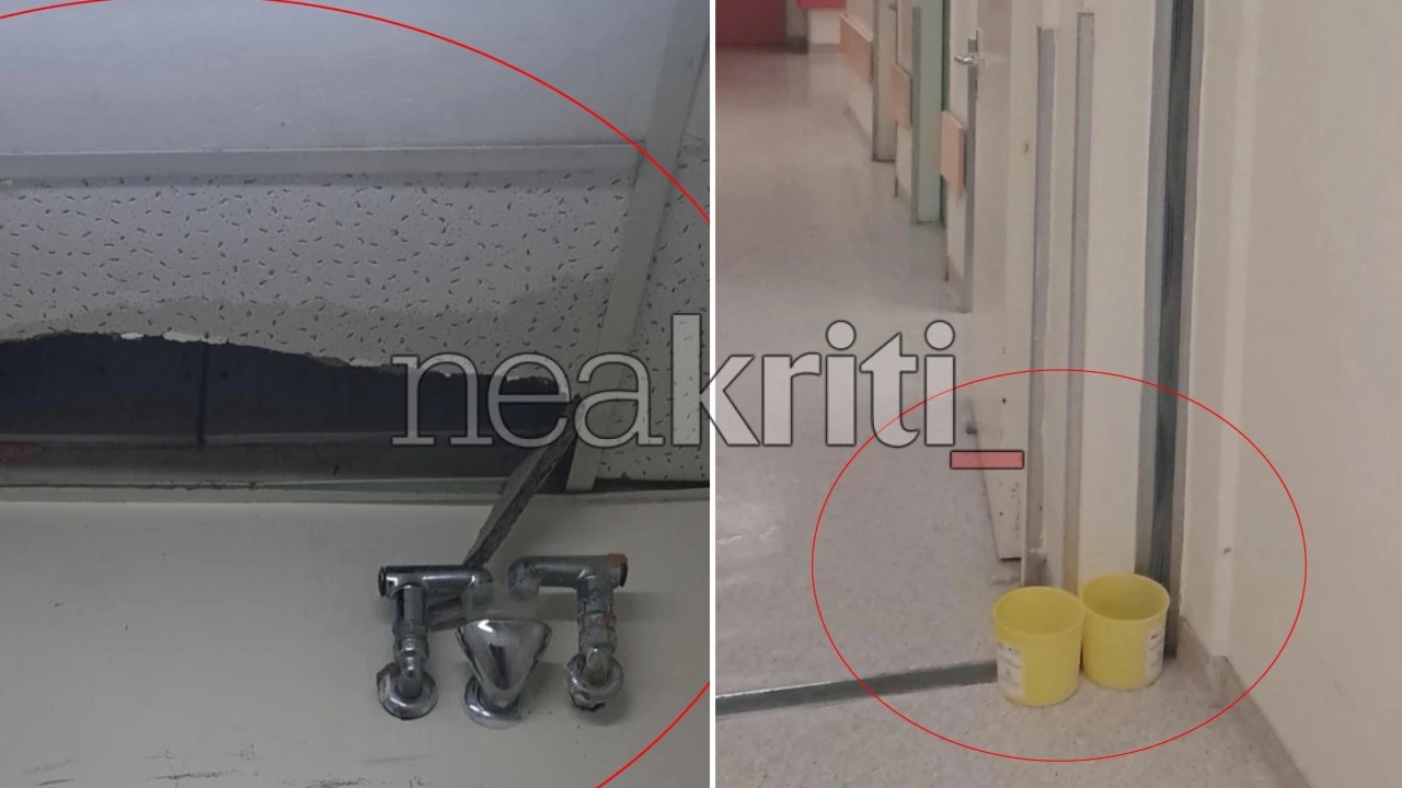 ΠΑΓΝΗ: Πλημμύρισε ο 4ος όροφος από τη βροχή – Έπεσε γυψοσανίδα σε διάδρομο (Βίντεο)