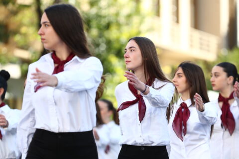 Μαθητική παρέλαση για την εθνική επέτειο της 28ης Οκτωβρίου 1940 στην Θεσσαλονίκη.
