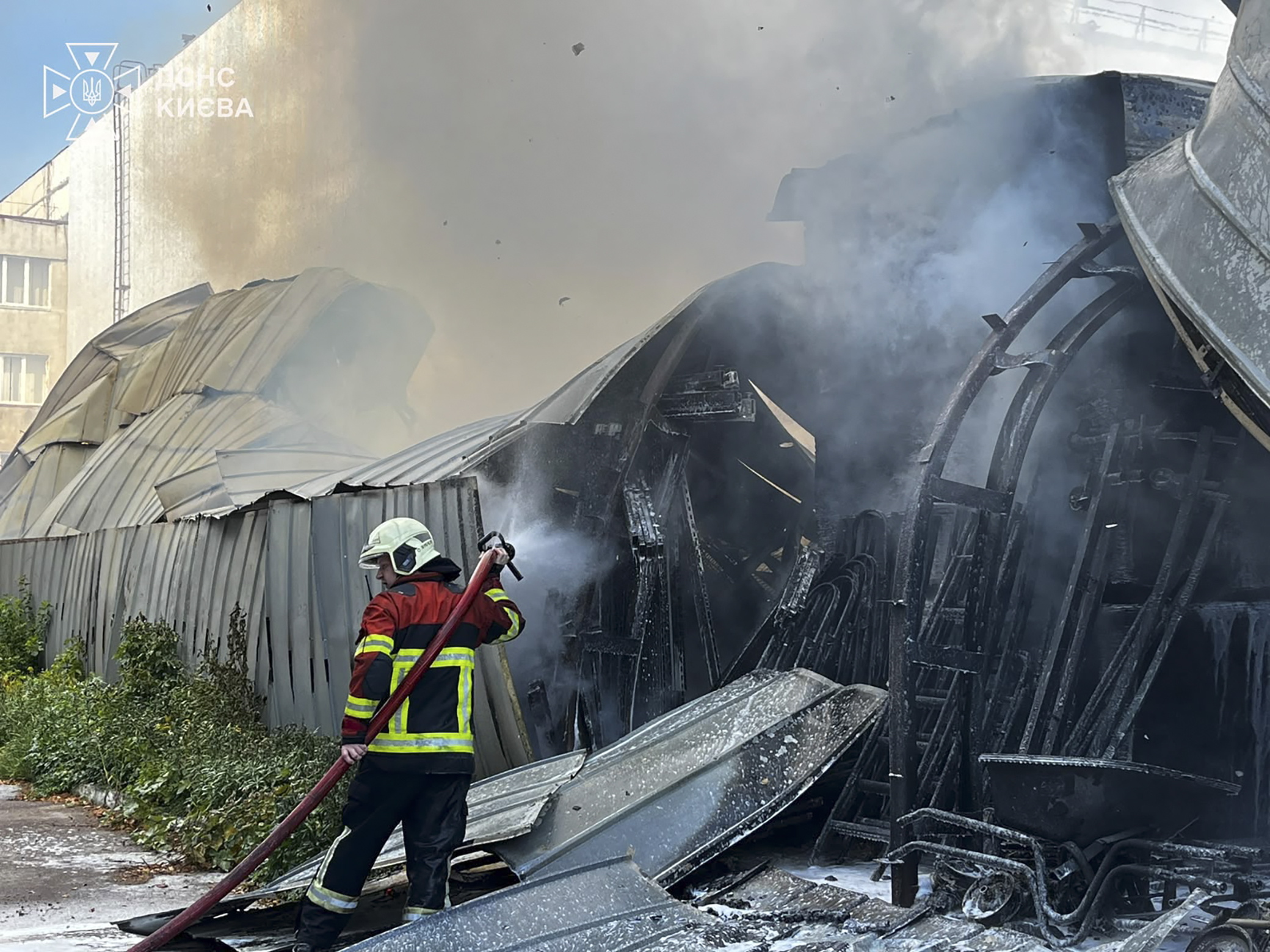 Aftermath of Russian strike in Kyiv